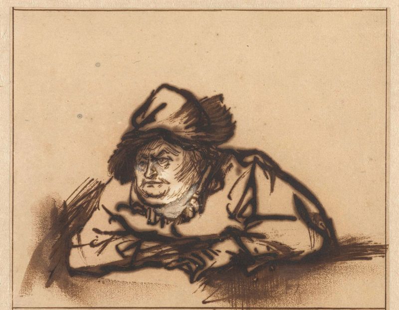 Willem Bartholsz Ruyter como camponês, meio ferro, de Rembrandt van Rijn