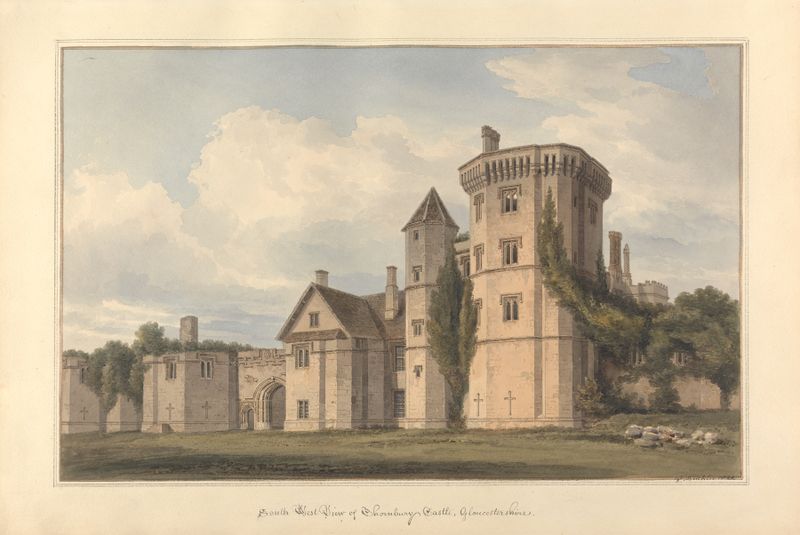 South West View of Thornbury Castle de John Buckler, pintura a óleo