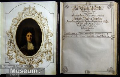 Portrait of Emanuel Eckolt, oil on parchment by Johann Heinrich Am Ende