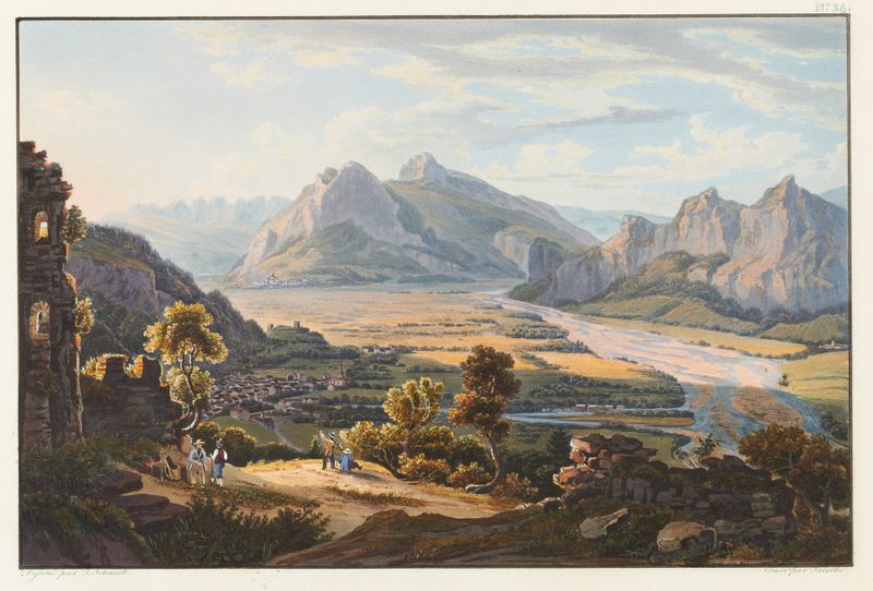 Vue de la Ruine de Haldenstein, óleo sobre tela de Johann Ludwig Bleuler