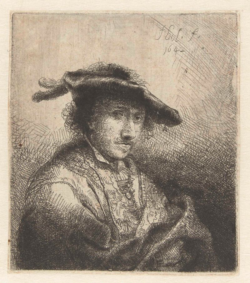 Retrato de un niño con una boina, grabado de Ferdinand Bol
