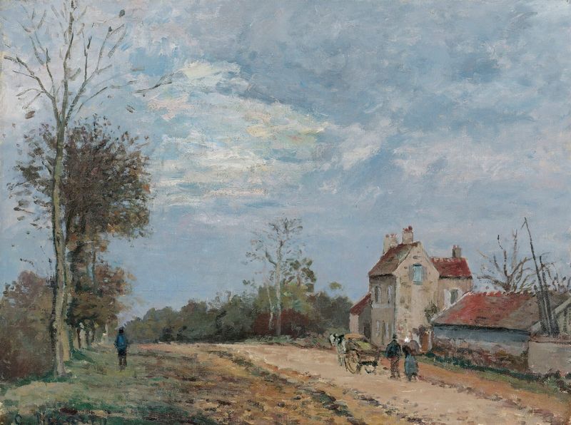 La Maison De Monsieur Musy, Route De Marly, Louveciennes de Camille Pissarro, pintura a óleo