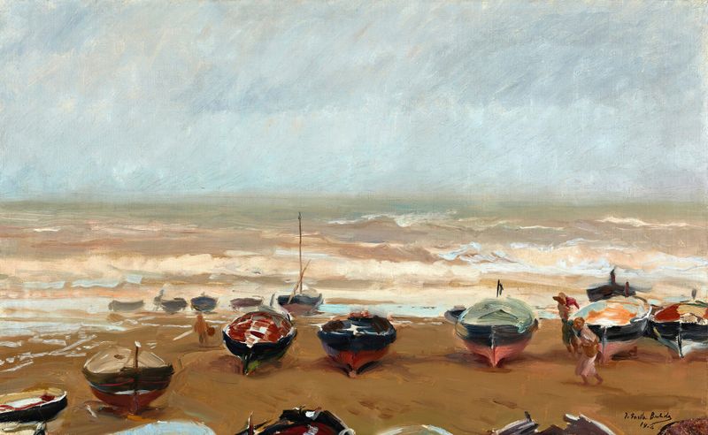 Oil painting by Joaquín Sorolla depicting swirling clouds and light during a stormy afternoon.