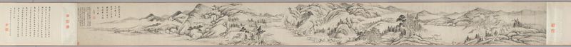 Paisaje después de Huang Gongwang y Ni Zan, tinta sobre papel de Dong Qichang