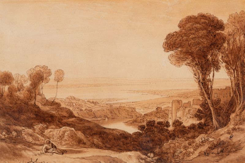 Vista del paisaje de Niza por Edward Lear, medio desconocido