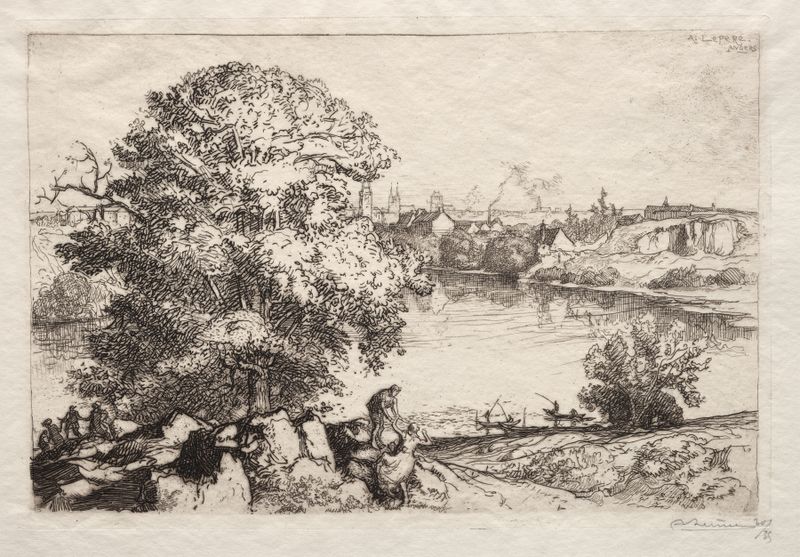 Paisagem de L’Étang St. Nicolas por Auguste Louis Lepère, Impressionismo
