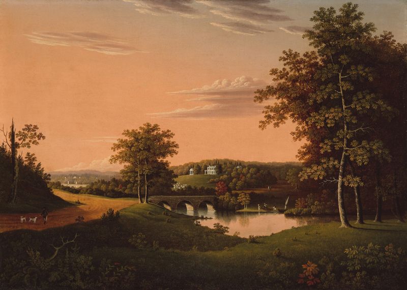 Point Breeze, uma pintura a óleo de Charles Lawrence que retrata uma paisagem tranquila