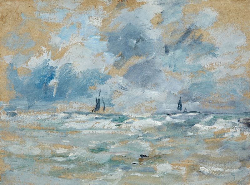 Effets de nuages – Pleine mer, óleo sobre tela de Eugène Boudin retratando oceano e nuvens