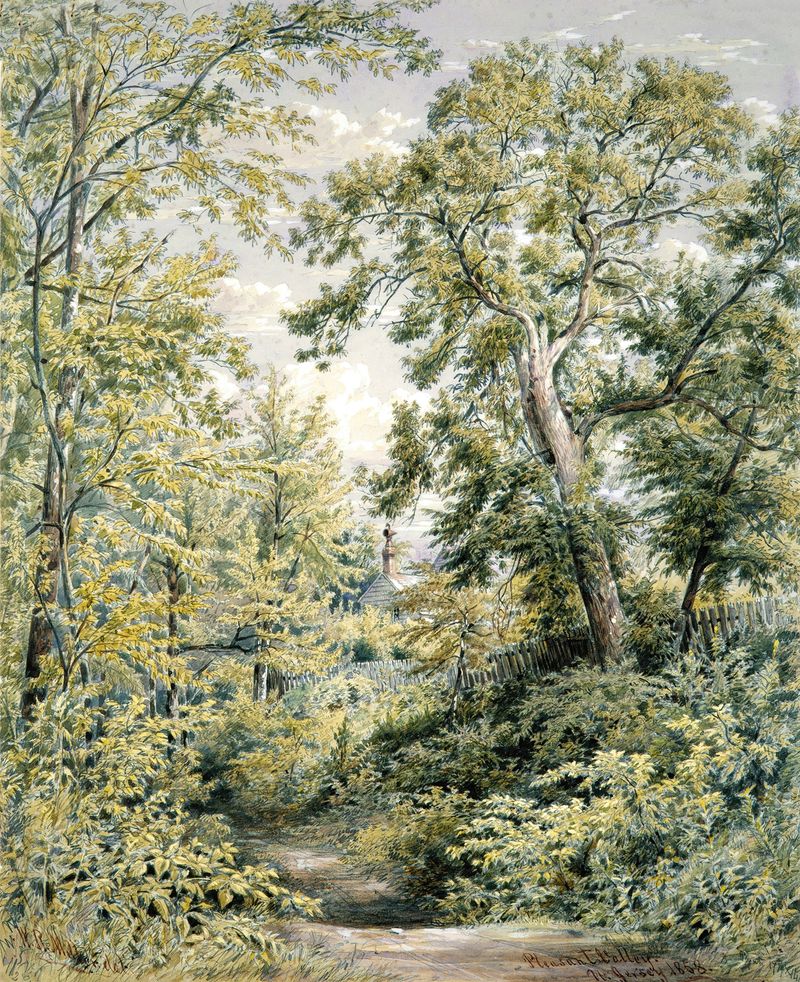 Pleasant Valley, New Jersey by William Rickarby Miller, oil on canvas depicting rolling hills and lush greenery.
