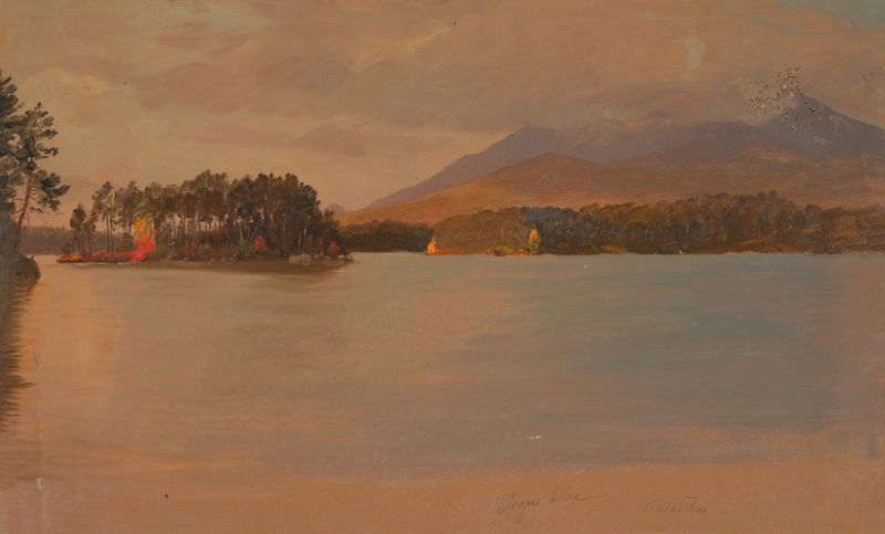 Mt. Katahdin desde Togue Pond, pintura al óleo de Frederic Edwin Church