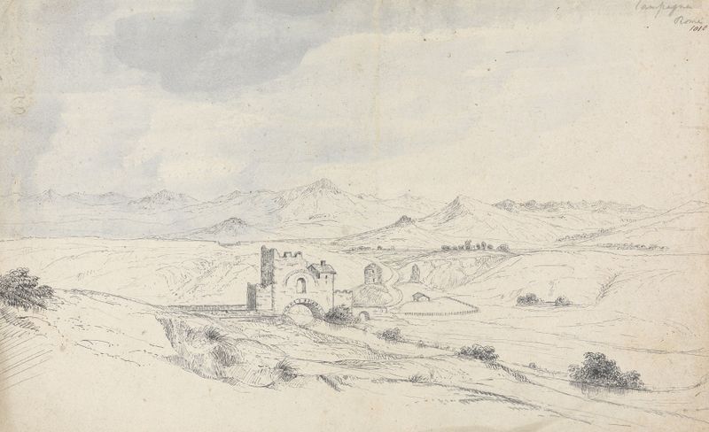 Landscape of Campagna, Rome by Isaac Weld, oil on canvas