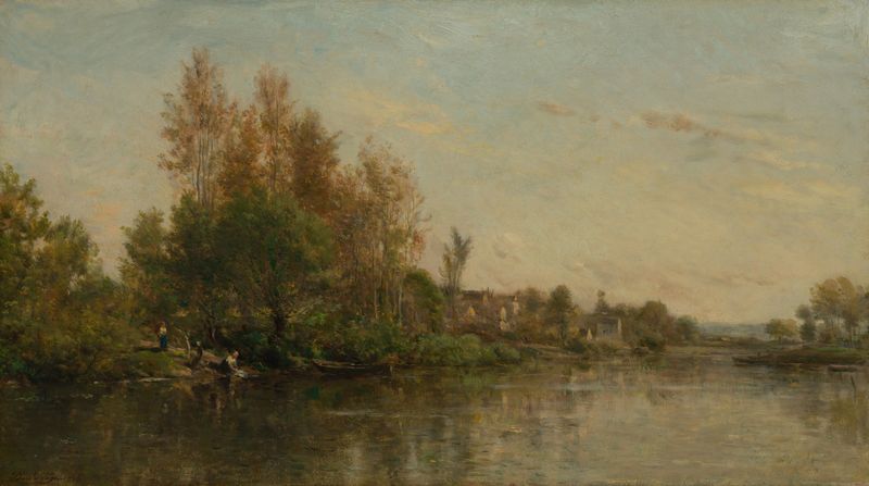 Landscape of The Banks of the Oise, oil on canvas by Charles François Daubigny