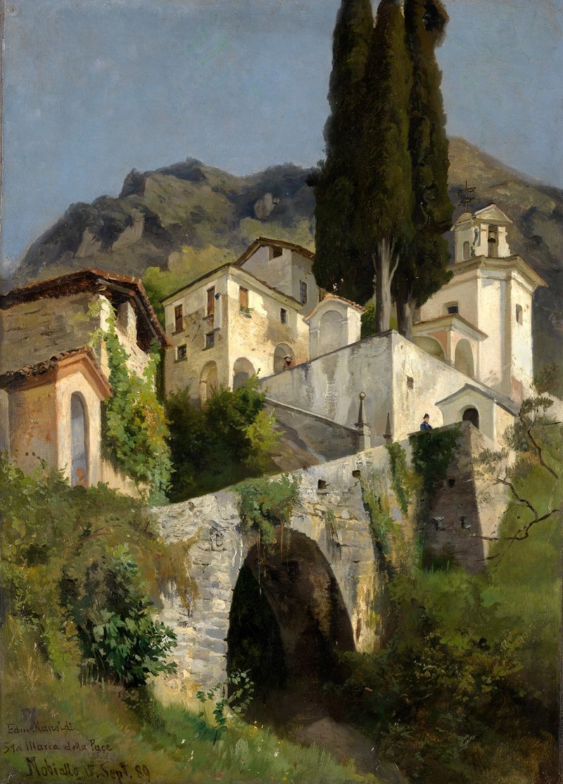 Architecture of Sta. Maria della Pace in Nobiallo by Edmund Kanoldt, oil painting