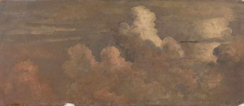 Cloud Study by Knud Baade, oil painting depicting a serene landscape with clouds.