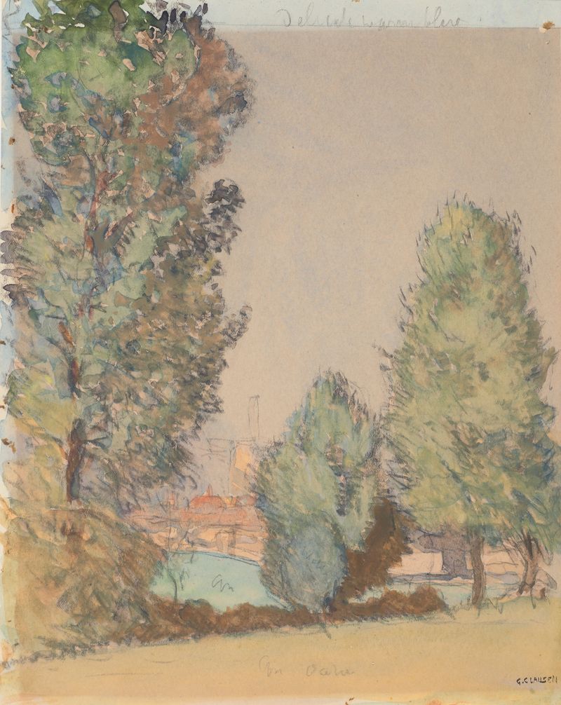 Paisagem de solidão sob um vasto céu, pintura a óleo de Sir George Clausen