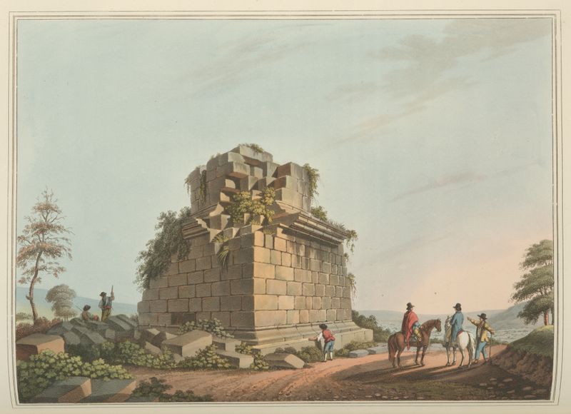 Base de una columna colosal cerca de Siracusa, acuarela sobre papel de Luigi Mayer
