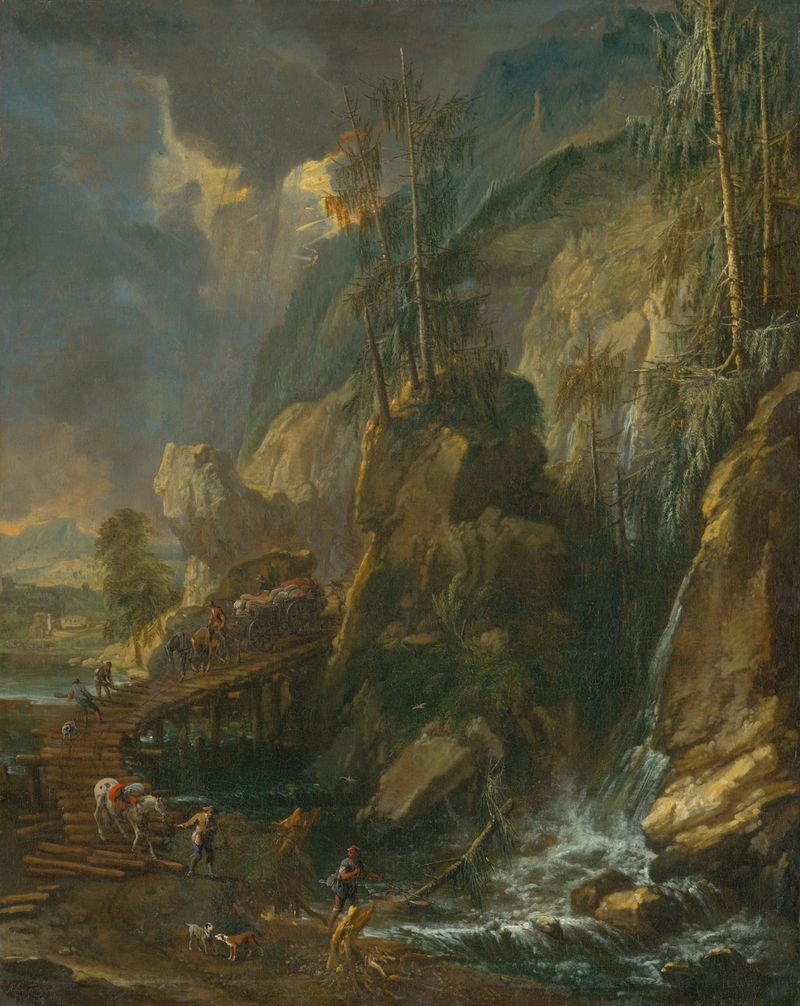 Before the Storm by Anton Faistenberger, oil painting depicting a figure in a landscape under a darkening sky