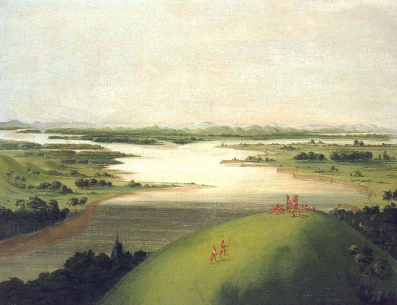 Mouth Of The Platte River, 900 Miles Above St. Louis by George Catlin, oil on canvas