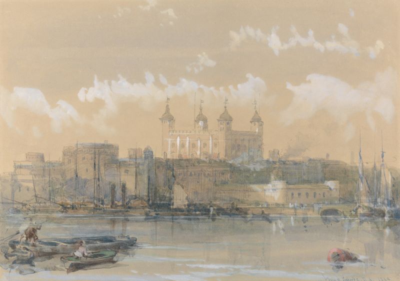 A Torre de Londres, óleo sobre tela de David Roberts