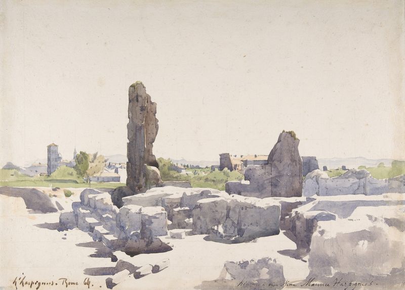 Vista del Coliseo desde la Basílica de Domiciano, óleo sobre lienzo de Henri-Joseph Harpignies