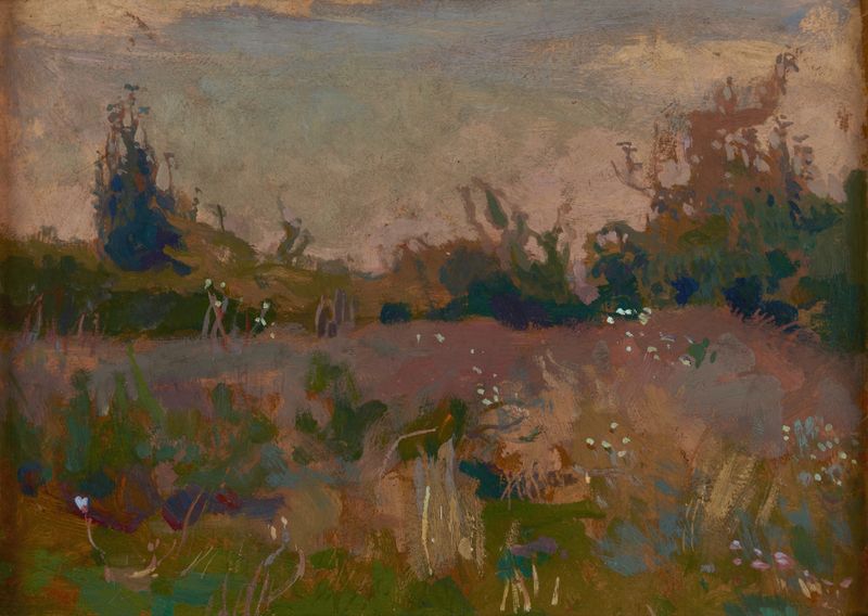 Thicket de Jan Stanisławski, óleo sobre lienzo que representa una vibrante escena de bosque