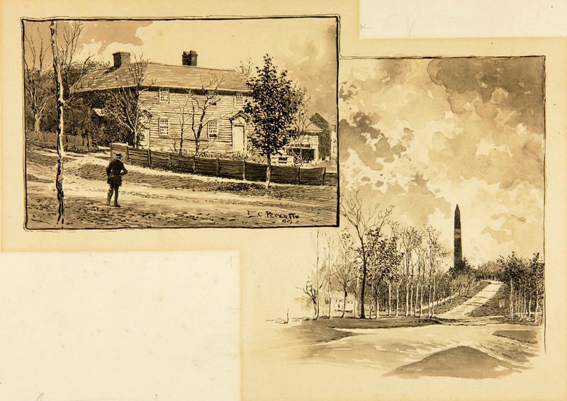 Paisaje con una casa en el bosque, de Ernest Peixotto, medio desconocido.