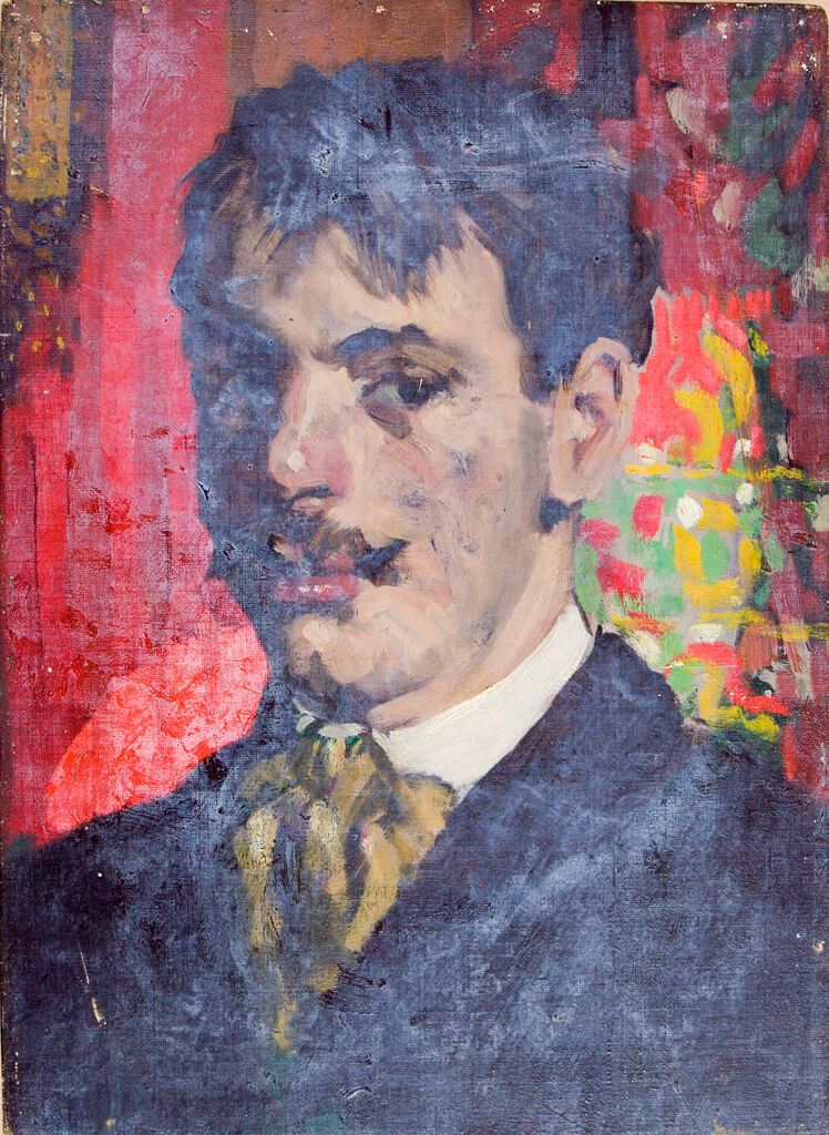 Retrato de um homem com bigode, pintura a óleo de Denman Waldo Ross