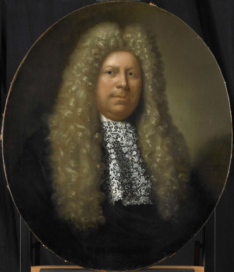 Portrait of Jacob Dane, oil painting by Pieter van der Werff, featuring a man in dark fabrics.