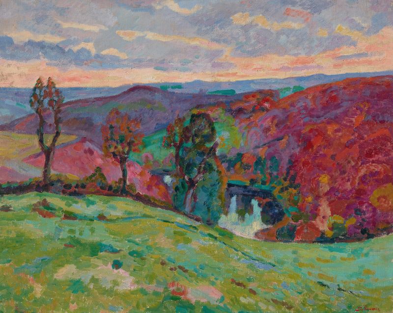 La vallée de la Creuse et le Puy Barriou, óleo sobre lienzo de Armand Guillaumin