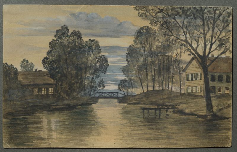Obra figurativa de Hjalmar Söderberg, pintura a óleo com suaves azuis e verdes