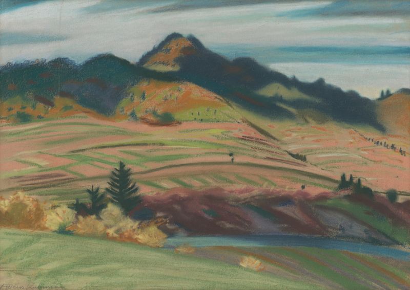Thorns by Arnold Peter Weisz-Kubínčan, oil on canvas with thorn-like structures and soft hues.