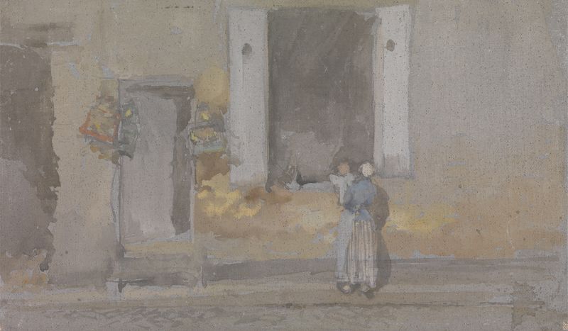 A House with an Open Window de James Abbott McNeill Whistler, óleo, escena interior