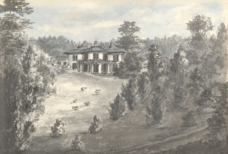 Paisagem retratando colinas e céu pastel de Anne Rushout, 1831