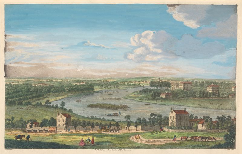 Paisaje con un río y colinas, de Francois Vivares, medio desconocido