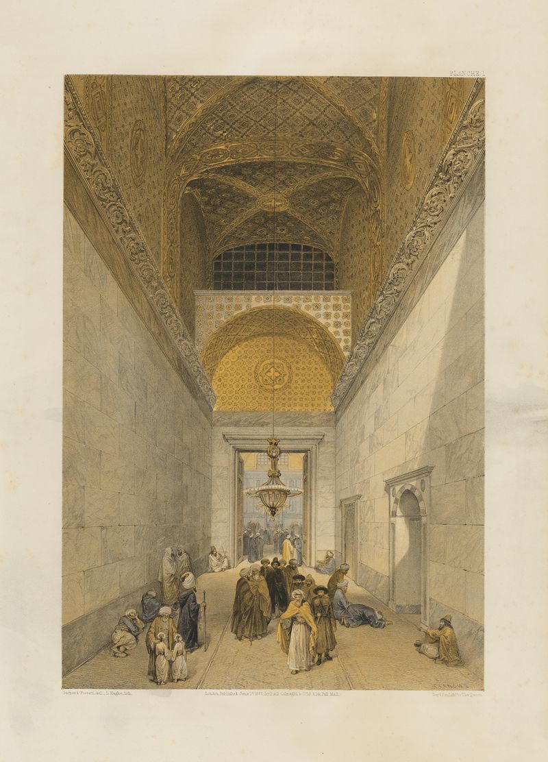 Aya Sofia, Constantinople by Gaspare Fossati, oil painting depicting intricate dome and mosaics
