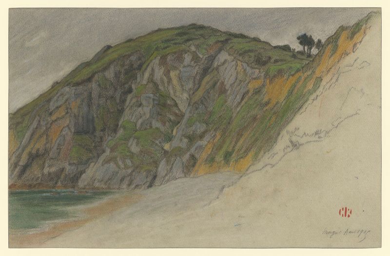 Morgat lithograph by Henri Rivière depicting tranquil waters and cliffs