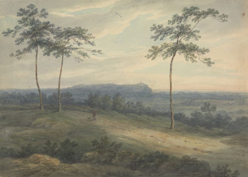 Gravura de Robert Smirke retratando figuras teatrais em movimento.