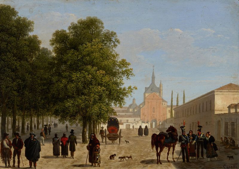 Paisagem do Convento de Los Agustinos Recoletos, óleo sobre tela de Giuseppe Canella