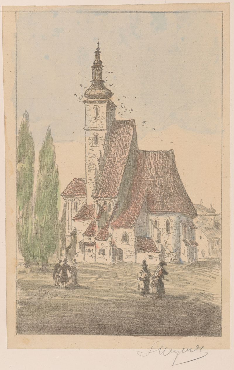 Ruínas de uma igreja em um óleo sobre tela de Leon Wyczółkowski