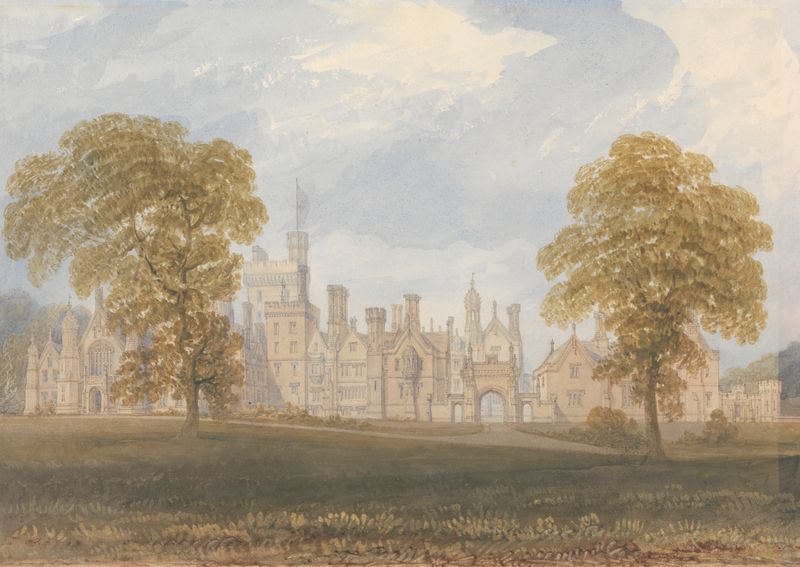 Costessy Hall, Norfolk, watercolor on paper by John Chessell Buckler