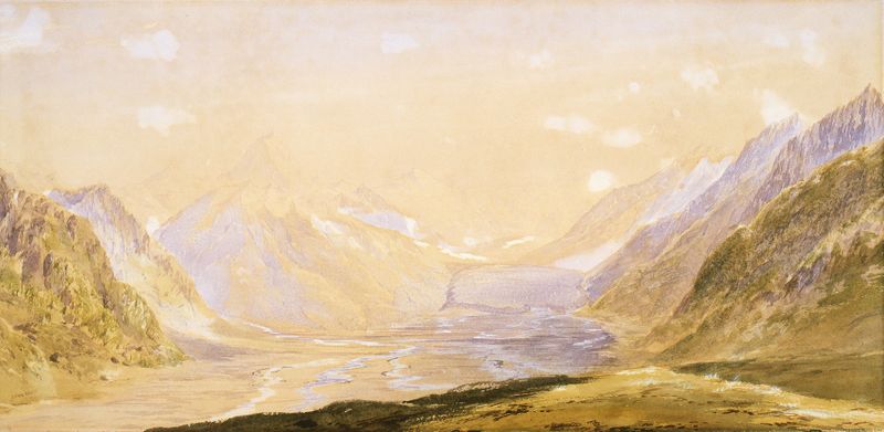 Mount Cook and the Tasman Glacier, oil painting by John Gully