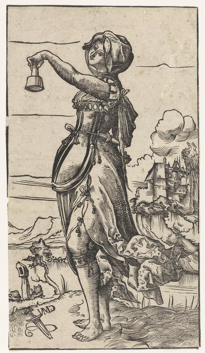 Figurative artwork on paper by Niklaus Manuel Deutsch featuring a solitary figure in a landscape.
