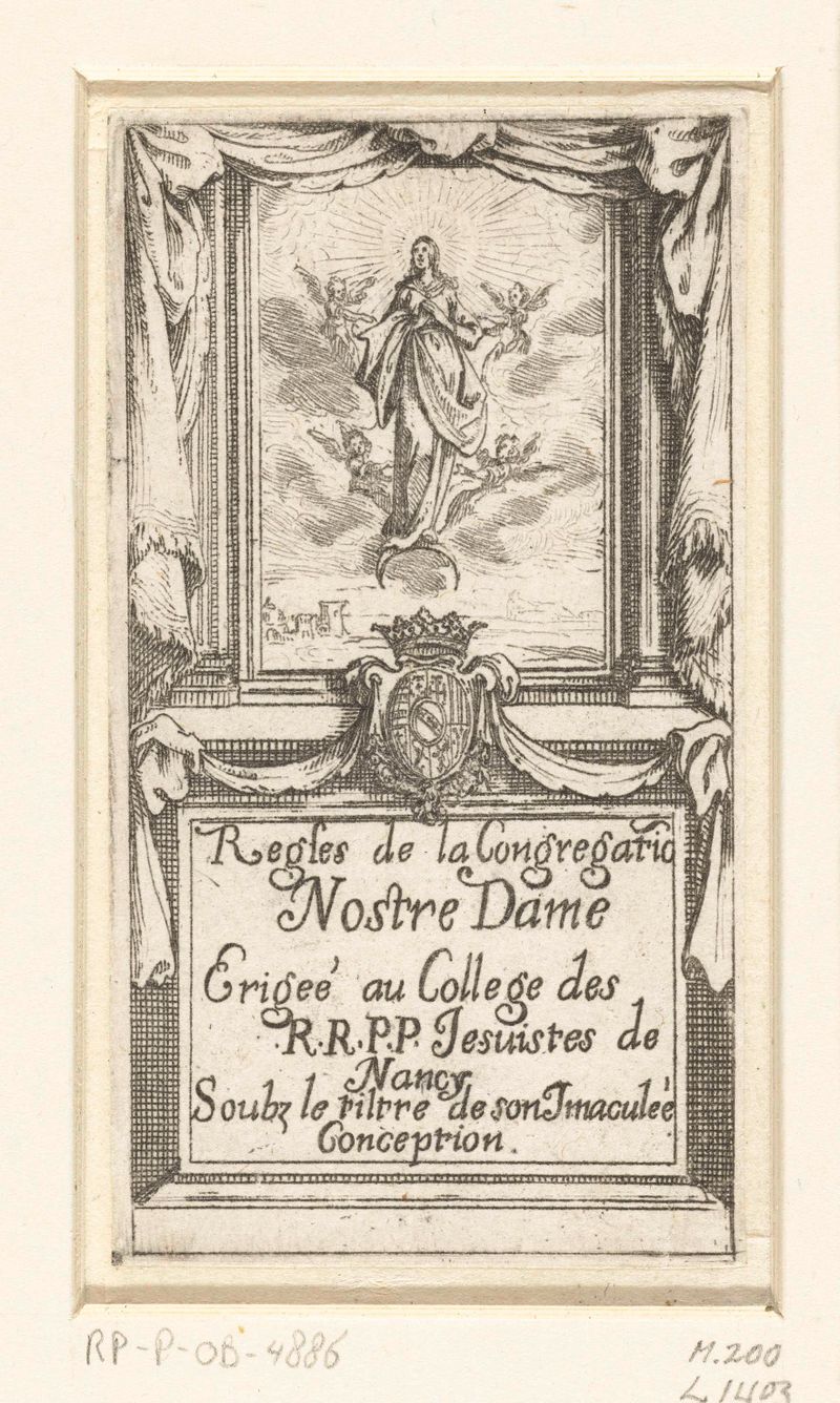 Grabado religioso de Jacques Callot con figuras y prendas fluidas