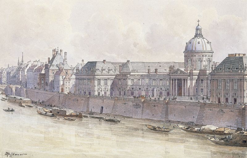 Arquitectura de Collège des Quatre-Nations y Hôtel de Conti, óleo sobre lienzo de Fédor Hoffbauer