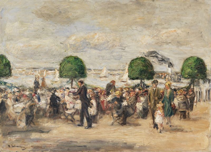 Gartenlokal am Wannsee, arquitetura de Max Liebermann, pintura a óleo