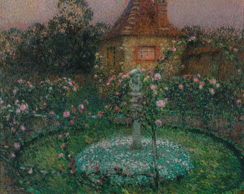 Landscape of Le Pavillon, Gerberoy by Henri Le Sidaner, oil painting