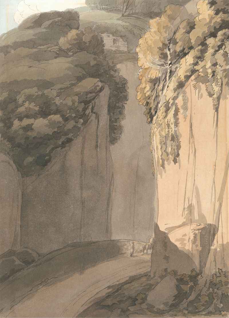 Entrance to the Grotto at Posilippo, Naples by Francis Towne, watercolor on paper