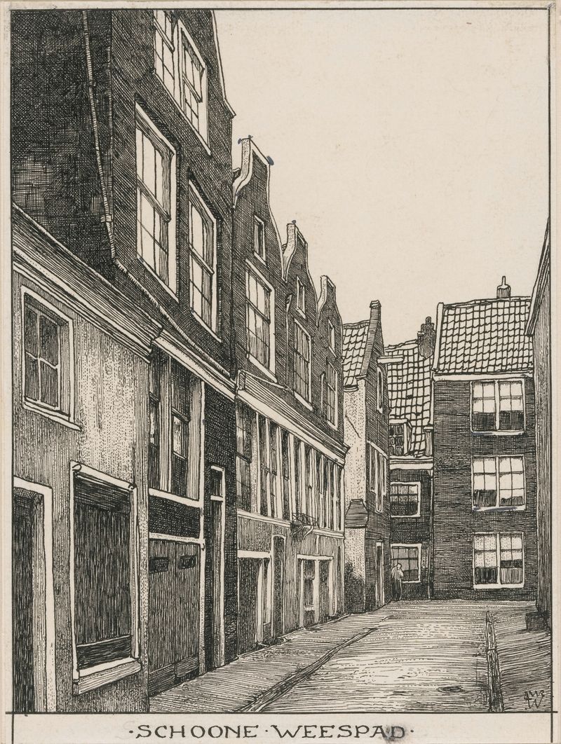 Schoone Weespad te Amsterdam, óleo sobre tela de Willem Wenckebach, retratando um caminho tranquilo pela vegetação.