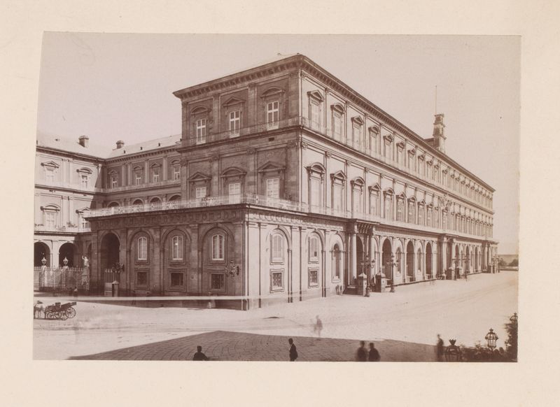 Façade of the Palazzo Reale in Naples, albumen print by Giacomo Brogi