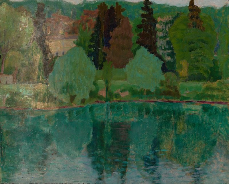 Paisagem de um parque com árvores e um caminho ensolarado de Janina Czarkowska, Impressionismo